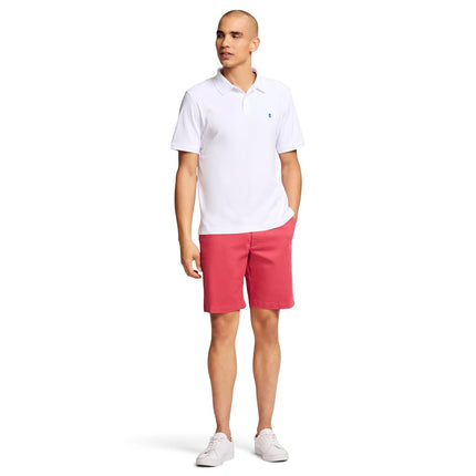 IZOD Men's Short Sleeve Interlock Polo Shirt, Bright White, S
