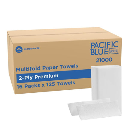 Georgia Pacific Professional 21000 Paper Towel, 9 1/5 x 9 2/5, White, Pack of 125 (Case of 16 Packs)