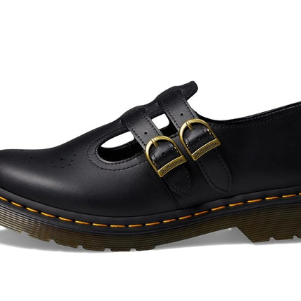 Dr. Martens Women's Vegan 8065 Mary Jane Flat, Black Felix Rub Off, 8