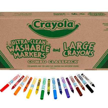 Crayola Large Crayons & Ultra Clean Washable Markers, 256 Count, Assorted (CYO523348)
