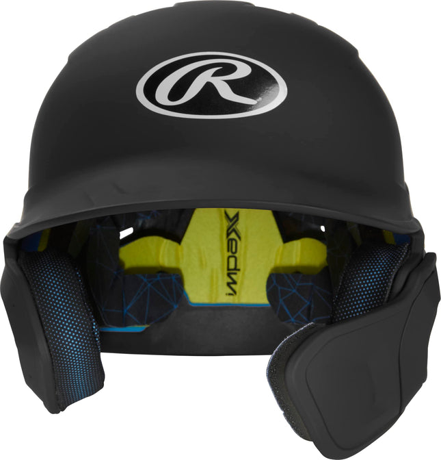 Rawlings Mach 1-Tone Right Batting Helmet W/Adjustable Face Guard Right Handed Adjustable, JR, Black