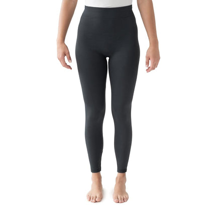 MUK LUKS Women's 2 Pack of Leggings Hosiery, Charcoal/Black, Medium/Large (Pack of 2)