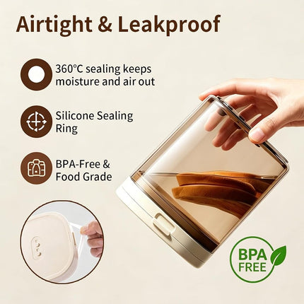 Airtight Food Storage Container with Magnetic Scoop & Built-in Leveler, 800ML Coffee Canister with Date Tracker, BPA Free UV Blocking Food Container for Coffee Beans, Ground Coffee, Tea, Sugar & Flour