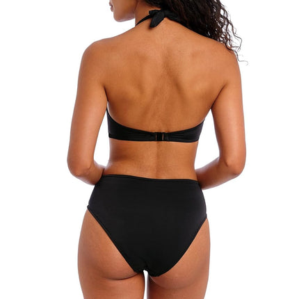 Freya Womens Jewel Cove High-Waist Bikini Bottom, Plain Black, XL