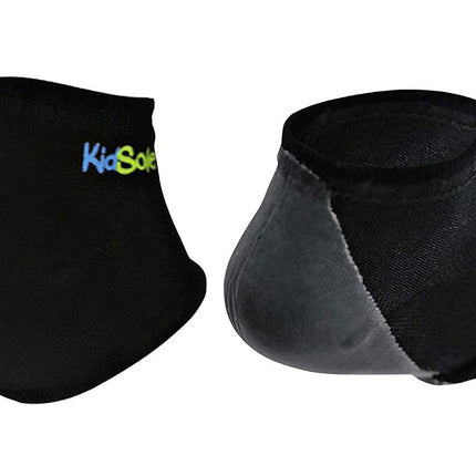 Sangle de talon en gel KidSole pour enfants souffrant de sensibilité du talon due à la maladie de Sever ou à la fasciite plantaire. (Noir) (Tailles adolescent 6-8, Noir)