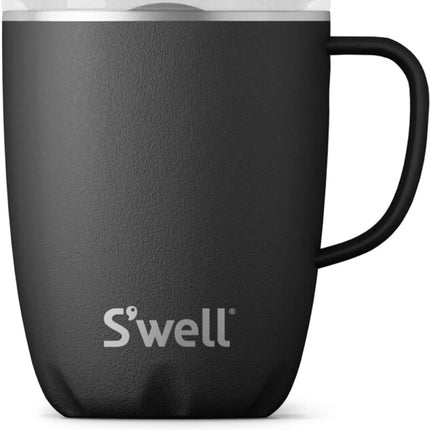 S'well - Stainless Steel Mug with Handle, Triple Layered Vacuum Insulated Containers Keeps Drinks Cold for 10 Hours and Hot for 3, BPA Free (12 oz, Onyx)
