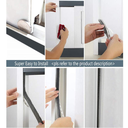 Weather Stripping Brush for Sliding Windows/Doors Frame Side,Pile Self Adhesive Weatherstrip Seal Strip Sealer Draft Stoppers (33ft x11/32 Backing x 11/32 Brush inch, White)