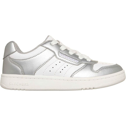 Skechers Quick Street Polyurethane Girl's Silver/White Trainers - UK 13