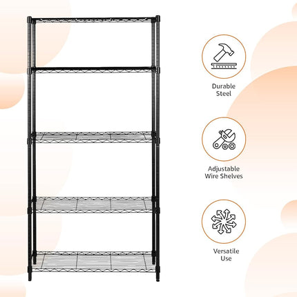 AmazonBasics 5-Shelf Shelving Unit - Black
