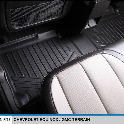 Tapis de sol et tapis de coffre SMARTLINER sur mesure noirs pour Chevy Equinox/GMC Terrain 2011-2017 avec deux points de fixation avant