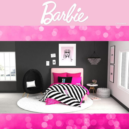 Franco Barbie 1959 Super Soft Cozy Reversible Comforter and Sheet Set, 4 Piece Twin Size, (Official Licensed Product) Collectibles