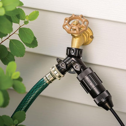 Rain Bird YFA075X Drip Irrigation Dual Port Y Faucet Adapter, 3/4" Female Hose Thread x 3/4" Male Hose Thread, On/Off Valves