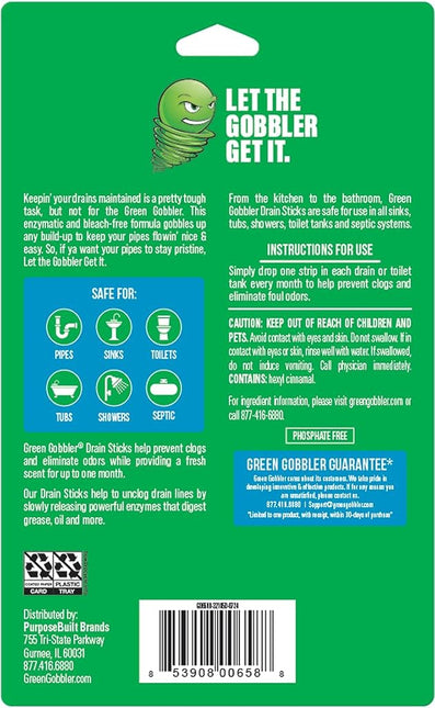 Green Gobbler Bio-Flow Drain Cleaner Strips 12-Pack