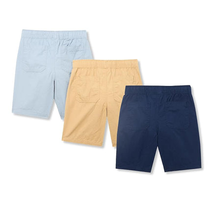 The Children's Place Short en coton à enfiler pour garçons, lot de 3, Fin Gris/Lin/Tidal, 3-pack, 4