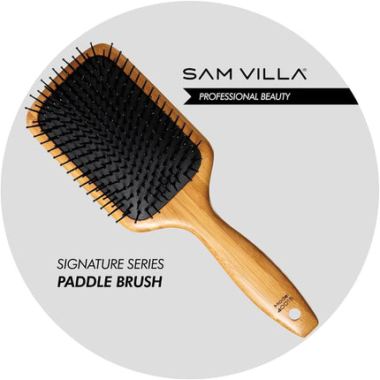 Sam Villa Signature Series Bamboo Paddle Brush, 4.4 Ounce