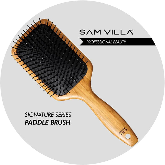 Sam Villa Signature Series Bamboo Paddle Brush, 4.4 Ounce