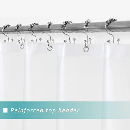Mrs Awesome Stall Shower Curtain Liner with 3 Magnets 54 x 72 inch, PEVA 8G Thick & Heavy Duty Plastic Shower Curtain for Bathroom, Waterproof, 54x72, Frost