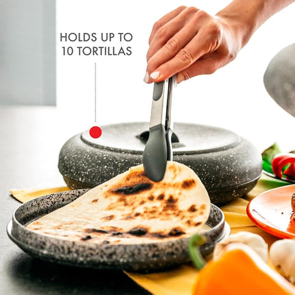 Dexas Microwavable Tortilla Warmer, Granite Pattern