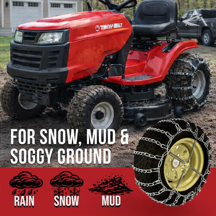 The ROP Shop Pair of 2 Link Tire Chains & Tensioners 16x6.5x8 for Snow Blowers, Lawn & Garden Tractors, Mowers & Riders, UTV, ATV, 4-Wheelers, Utility Vehicles