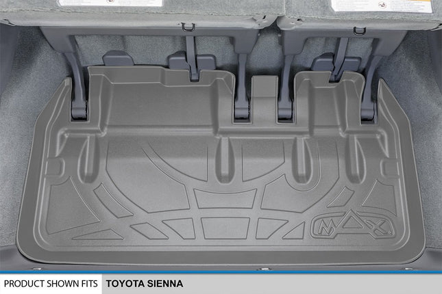 SMARTLINER Cargo Trunk Liner Floor Mat Behind 3rd Row Grey for 2011-2019 Toyota Sienna Without Power Folding 3rd Row Seats