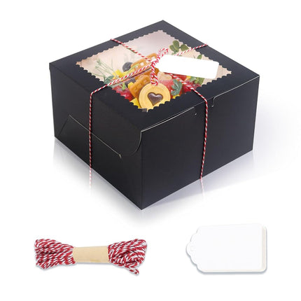 DOYIDE 20Pcs 8 Inch Cake Boxes with Window, 8x8x5 