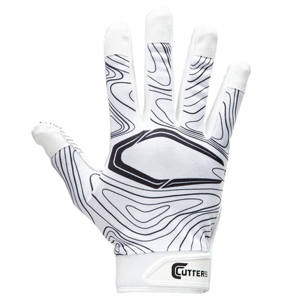 Cutters S150-03-TOPO-Y30 Game Day Receiver Gloves White Youth-L/XL