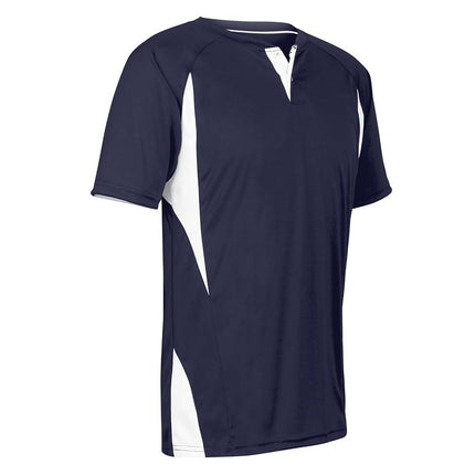 CHAMPRO Men's Wild Card 2-Button Baseball/Softball Jersey Navy,White
