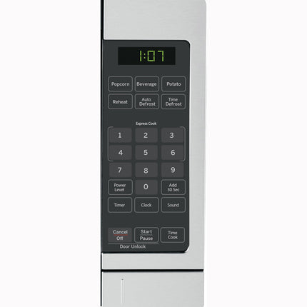 GE GCST07N1WSS Microwave Oven, 700 Watts, 6 Auto-Cook Settings, Kitchen Essentials for Countertop, Bedroom, or Apartment, Child Lock Technology 0.7 Cu. Feet, Steel