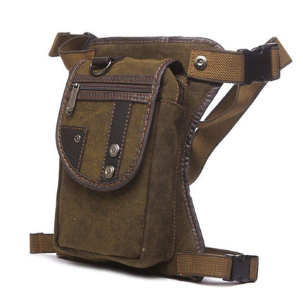 Canvas Motorcycle Drop Leg Bag for Men Women Travel Outdoor Tactical Hiking Climbing Cycling Thigh Waist Pack Fanny Pouch