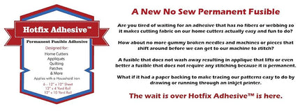 Hotfix Permanent Fusible Adhesive Sheets 10Yds-12" Roll