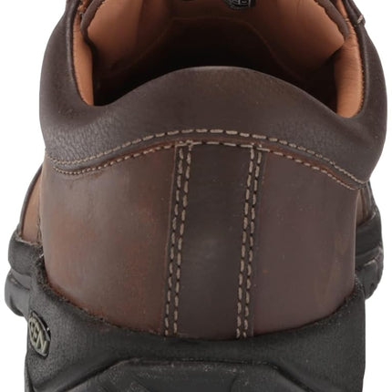 KEEN Men's Austin Low Height Leather Oxford, Chocolate Brown, 10.5 Wide