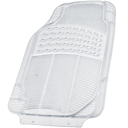 BDK 4-Piece Rubber Transparent Clear Floor Mats Heavy Duty for Front & Rear Car Truck Van SUV, All Weather Protection, Universal Fit