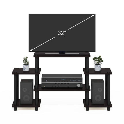 Furinno Turn-N-Tube No Tools Entertainment Center, TV Unit, TV Stands, Dark Walnut