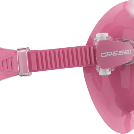 Cressi F1 Frameless Diving Mask - Anti-Fog Tempered Glass Snorkel Mask - Silicone Skirt for Secure Scuba Fit - Adjustable Buckles for Diving & Snorkelling - Pink - One Size