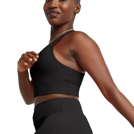 Hanes Women's Originals Bralette, Pullover Cotton Longline Bra with Moderate Support Sports, Opaque, Black, XL