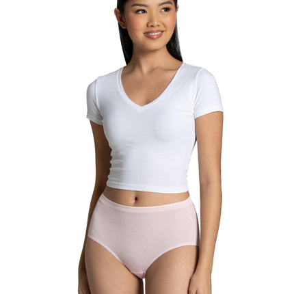 Fruit of the Loom Ropa Interior para Mujer (Tallas Regulares y Grandes), Bikini de Talle Bajo - Modal - Paquete de 6, 8