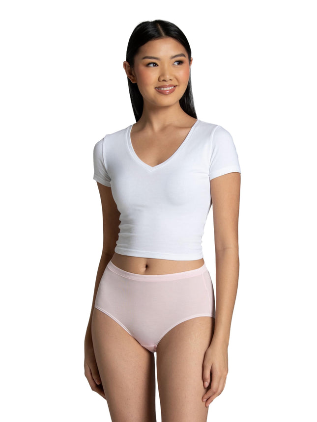 Lot de 6 culottes taille basse en modal Fruit of the Loom pour femme (tailles standard et grandes tailles), 8