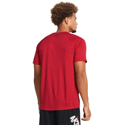Under Armour Mens Tech Textured Short Sleeve T Shirt, (600) Red / / Black, XS