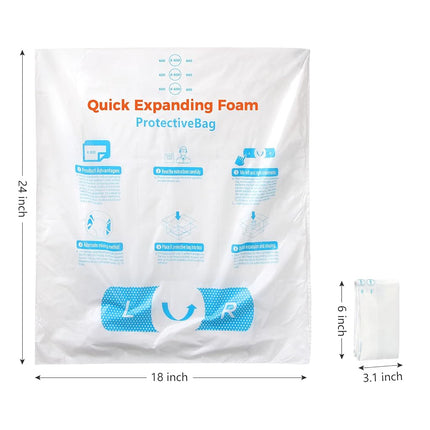 18” x 24” 8 PCS TONESPAC Instant Pack Quick Expanding Foam X-600 Packaging Bag for Packaging and Shipping