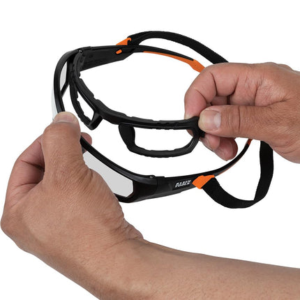 KLEIN TOOLS 60538 Gasket Safety Glasses, Professional PPE Protective Eyewear, Full Frame, Scratch Resistant, Anti-Fog, Indoor/Outdoor Lens
