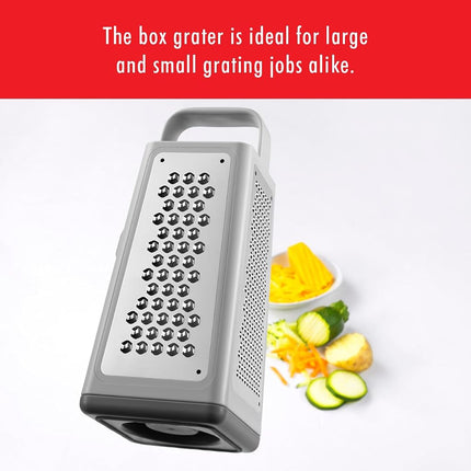 ZWILLING Z-Cut Tower Multifunctional Box Grater - Faster Grating Technology, Cheese Zester, Garlic Slicer, Rasp and More