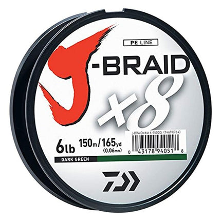 DAIWA J-BRAIDX8, Filler Spool, Dark Green, Mono Dia.= 1.5lb.