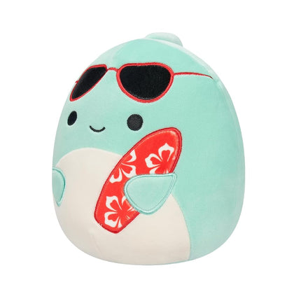 Squishmallows Original 7.5-Inch - Perry the Teal Dolphin with Sunglasses and Surfboard