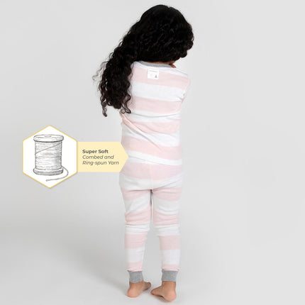 Pijama para bebé niña de Burt's Bees Baby, conjunto de camiseta y pantalón de 2 piezas, 100 % algodón orgánico - rosa - 12 meses
