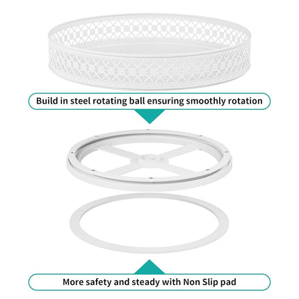 13 inch Lazy Susan Turntable - Metal Spice Organizer for Cabinet Table Top
