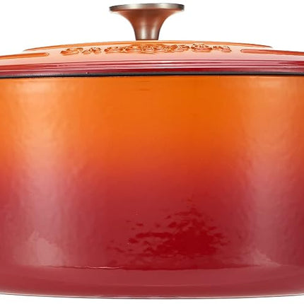 Crock Pot Artisan Oval Enameled Cast Iron Dutch Oven, 7-Quart, Sunset Orange