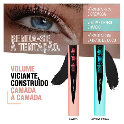 MAYBELLINE - Total Temptation Washable Mascara Very Black - 0.27 fl. oz. (8 ml)