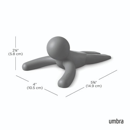 Umbra Buddy Door Stop – Heavy-Duty Door Stopper for Bottom of Door, Non-Slip, Flexible, Soft-Touch, Protects Your Floors, Grey