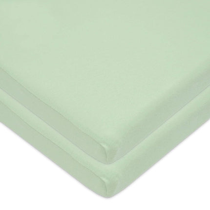American Baby Company 15" x 33" Fitted Bassinet Sheet, 100% Natural Cotton Jersey Knit, Celery, Soft Breathable, for Boys and Girls, Pack of 2