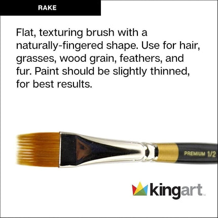 Kingart Original Gold Paint Brush-Flat Rake, Size: 3/4